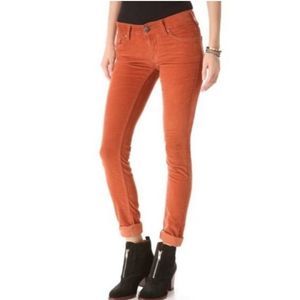 Free People Burnt Orange Skinny Corduroy pants size 26